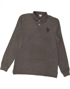 U.S. POLO ASSN. Mens Long Sleeve Polo Shirt 2XL Grey AU04 - Picture 1 of 3