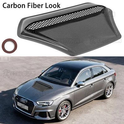 For Audi A3 A4 A5 A6 Carbon Air Flow Intake Hood Scoop Vent Turbo Bonnet Cover - Image 1 of 4