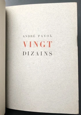 EO 1943 1/103 ex ENVOI dédicace André Fayol : Vingt dizains (Pierre Bettencourt) - Photo 1/4