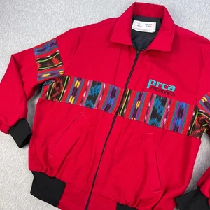 Giacca rodeo vintage PRCA uomo M rossa tessuto sud-ovest cowboy anni 90 made in USA - Foto 1 di 10