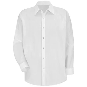 Red Kap Men's Long Sleeve Specialized Pocketless Polyester Work Shirt - Picture 1 of 3