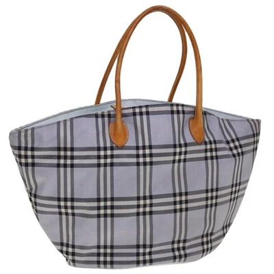 Auténtico bolso de mano Burberry Nova Check nailon azul marrón yk10262 Foto 1 de 4
