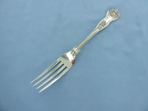AN ANTIQUE  STERLING SILVER KINGS PATTERN DINNER FORK ,LONDON 1903. - Picture 1 of 11