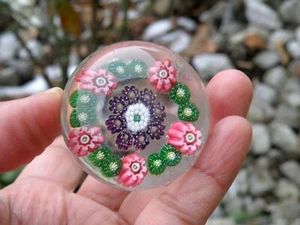 Clichy Rare Antique Small Paperweight with Millefiori 19th  - Picture 1 of 6