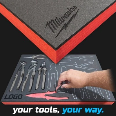 Milwaukee shadow foam tool tray insert storage organizer toolbox tool kit set - Image 1 of 4