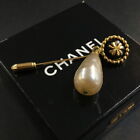 Chanel Clover Pearl Gold Tone Pin Brooch/4Y0082