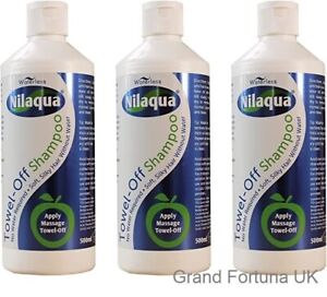 Nilaqua No Rinse Shampoo Towel Off Dry Waterless Hair Washing Trio Pack 3 x500ML