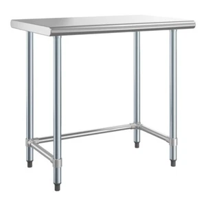 Mesa de restaurante de preparación y trabajo de acero inoxidable de 24""W x 36""L con base abierta - Imagen 1 de 6