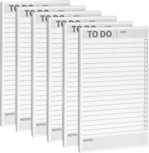 6 Pack to Do List Notepads, Daily Reminder Checklist (8.5 X 5.5 In, 60 Sheets Ea - Picture 1 of 12