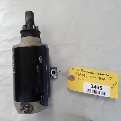 OMC EVINRUDE JOHNSON 60-75 HP 12V 9T REBUILT STARTER - TESTED - Image 1 of 4