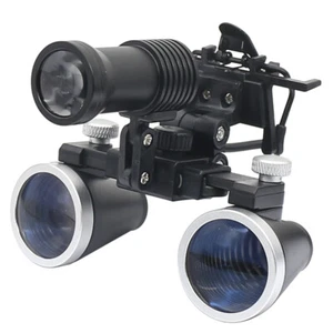 2.5/3.5X Lighted Dental Loupe Binocular Magnifier Headlight LED Light Adjustable - Picture 1 of 12