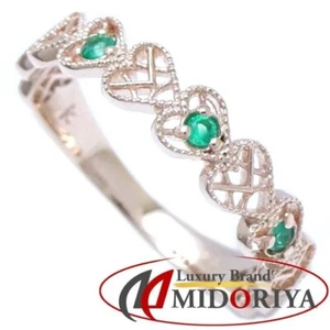 KUMIKYOKU Suite Heart Ring Green Stone Size 9.5 K10PG Pink Gold Jewelry - Picture 1 of 7