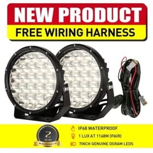 Spotlights 2PCS 7 inch LED Work Driving Lights Offroad Truck ATV UTV Black Round - Picture 1 of 11