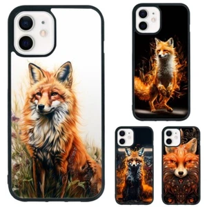 Hard Case Amber Fox art For Samsung Galaxy Apple iPhone - Picture 1 of 25