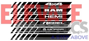 2009-2025 For Ram 1500 Decals Side Bed Rail 3m Graphics Vinyl Stripes Stickers - Picture 1 of 17