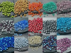 100 platillo espaciador de disco de vidrio checo cuentas pequeñas 4 mm - Imagen 1 de 33