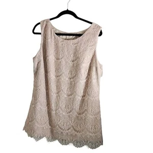 Make You Pretty Brand Mujer Encaje Sin Mangas Top Luz Melocotón Nuevo Con Etiquetas Talla 16W - Imagen 1 de 6