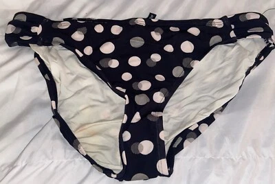 Nuevo con etiquetas Traje de baño Jantzen a lunares fruncido lengüeta lateral parte inferior de bikini 12 negro (B5) Foto 1 de 2