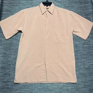 Bruno Designed In Italy Button Up Shirt Men's L Orange Sueded Microfiber - Picture 1 of 9