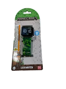 Reloj LED Digital Minecraft con Correa de Goma Personaje 16bit Verde/Negro - Imagen 1 de 2