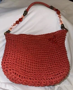 Capelli Straworld Shoulder RED Bag Colorful Beadles Colorful Decoration - Picture 1 of 14