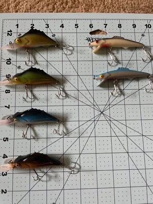 NEW LOT 6x Tom Manns Hackleback Bowfin Fishing LURES JERKBAITS cranks vintage - Image 1 of 4