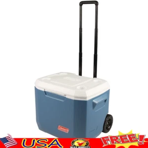 50 Quart Wheeled Insulated Cooler Ice Retention Portable Camping Beach Party New - Picture 1 of 5