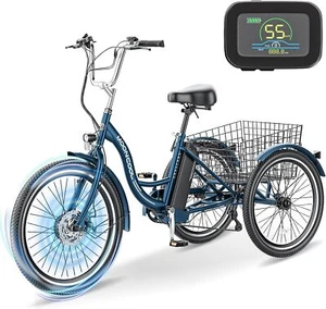 MOONCOOL Electric Tricycle for Adults, 350W 36V 7 Speeds Electric Trike Bicycle - Picture 1 of 78