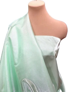SPARKLE SATIN FABRIC MINT 45" BY THE YARD SEMI SHEER ,PAGEANT SKIRTS - Picture 1 of 1