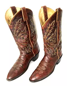 Justin Classic 1560 Men's Chestnut Marbled Deerlite Leather Boots - Size 7 EE - Picture 1 of 7