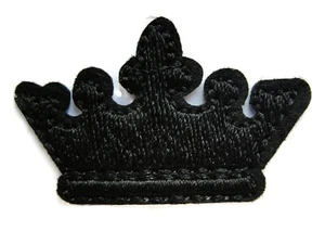 Emblema de corona negro Royal King Queen parche de hierro bordado 1,50 pulgadas - Imagen 1 de 1