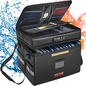VEVOR Fireproof Document Box Waterproof Safe Storage Bag w/ Password Zipper Lock - Picture 1 of 12