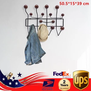 Wall Hanger Coat Rack Hang It All Candy Coat Rack Solid Walnut Wooden Balls Wood - Picture 1 of 16