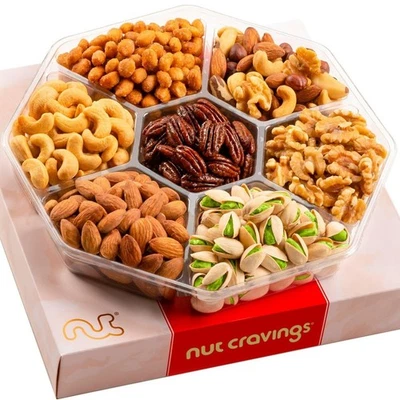 Nut Cravings Gourmet Nut Gift Basket Red Box Elegant Gift Box Perfect 7 Pieces