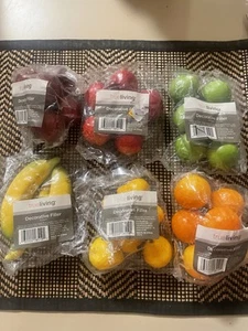 True Living Decorative Filler 6 Vtg Celluloid Fruit NIP 1 Package Open - Picture 1 of 19