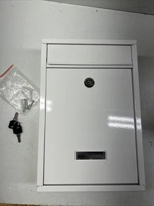 Stainless Steel Mail Letter Post Box Outdoor Wall Mounted Lockable Mailbox+2Keys - Picture 1 of 4