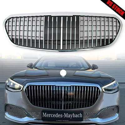 Sliver Front Grille For Mercedes Benz S-Class W223 2022-2024 Grill S450 S500 Foto 1 de 4