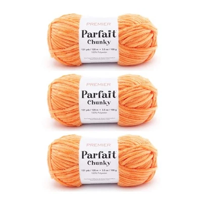 Bundle of 3 - Premier Yarns Parfait Chunky Yarn - Tangerine 1150-15 - Image 1 of 2