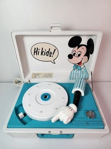 Vintage Mickey Mouse General Electric Record Player And Carrying Case - Picture 1 of 11