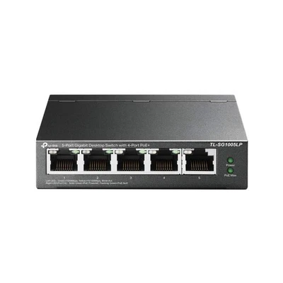 TP-Link PoE Switch 5-Port Gigabit, 4 PoE+ ports up to 30 W for each PoE port and - Image 1 of 4