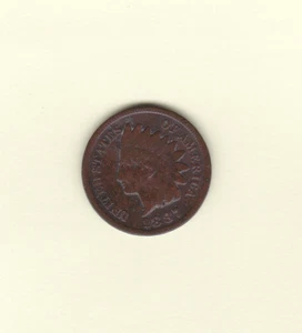 AMERICAN Indian Head penny 1887 US Coin - Picture 1 of 2