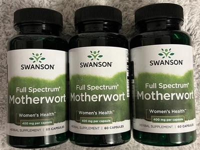 180 Cap Swanson Motherwort 400mg 3X60 Cápsulas Para Tiroides y Salud Cardiovascular Foto 1 de 2