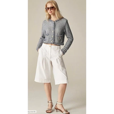 Cardigã Feminino J.Crew Collection Cropped Lady Jacket em Algodão Texturizado Tamanho P - Imagem 1 de 4