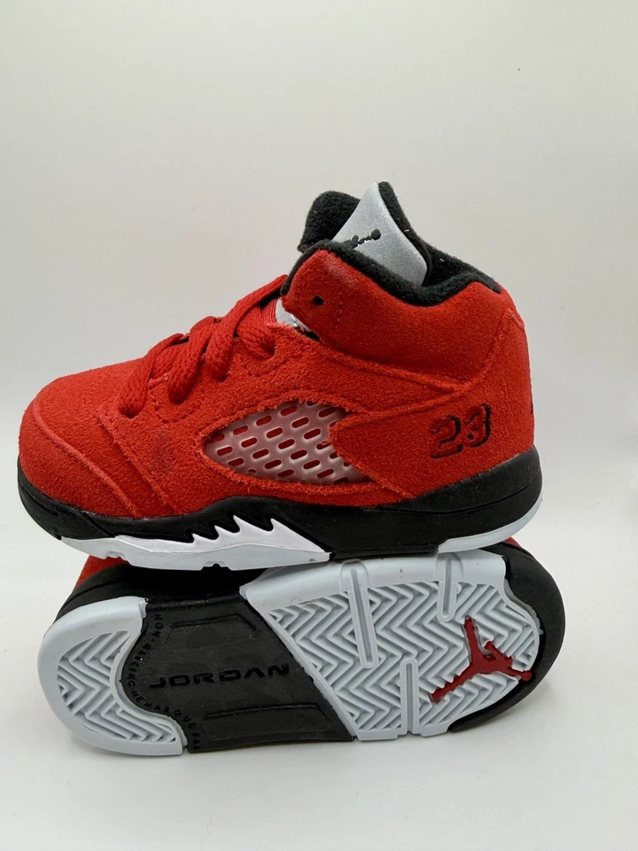 Toddler Nike Air Jordan 5 Retro Raging Bull Red 2021 (TD) 440890-600 Size 5c