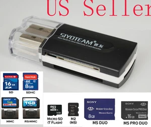 USB 2.0 All in one Multi Memory Card Reader for Micro SD/TF M2 MMC SDHC MS Duo - Picture 1 of 1