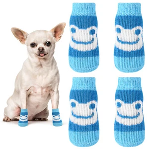 4pcs Anti Slip Dog Grip Socks with Straps for Hardwood Floors Dog Paw Protector - Picture 1 of 27