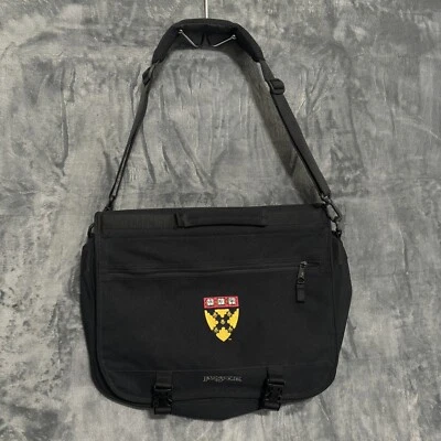 Jansport Black Messenger Bag Large Travel Office University Bookbag - Image 1 of 4