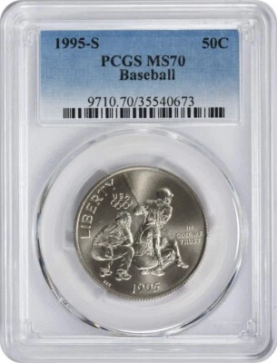 1995-S Baseball Commemorative Half Dollar MS70 PCGS - Image 1 of 2