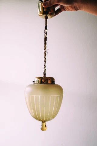 Vtg Mid Century Modern Murano Glass Glob Pendant Chandelier Light Fixture Cover