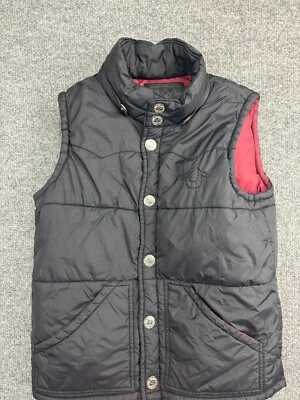 True Religion Puffer Vest Women's XS Black Full Zip Snap Up Mock Neck Pockets - Image 1 of 4